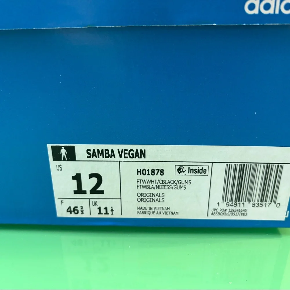 Adidas Samba Vegan Black and White Shoes - Picture 4 of 4
